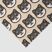 Cute black Shiba Inu Dog Face Seidenpapier (Detail)