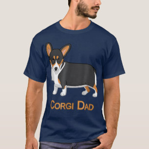 Cute Black Tricolor Pembroke Corgi Dad Dog Lovers T-Shirt