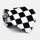 Cute Black White Check Krawatte (Gerollt)