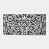 Cute black white floral paisley schreibtischunterlage (Vorderseite)