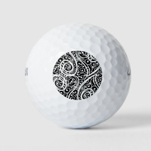 Cute black white hearts love background design lon golfball