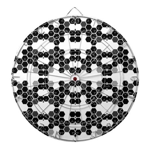 Cute black white hex data patterns dartscheibe (vorne)