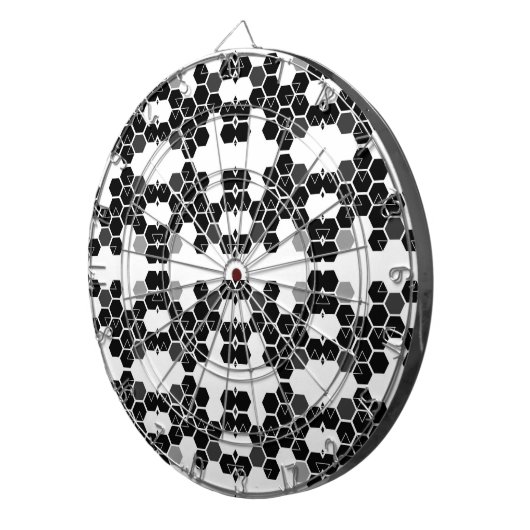 Cute black white hex data patterns dartscheibe (Vorderseite rechts)