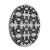 Cute black white hex data patterns dartscheibe (Vorderseite Links)