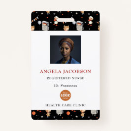 Cute Black White Pediatric Registered Nurse Logo Ausweis