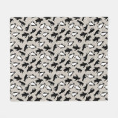 Cute black white penguin pattern grey background fleecedecke (Vorderseite (Horizontal))