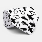Cute black white penguin pattern white background krawatte (Gerollt)