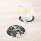 Cute Black & White Puppy – Dog Lover Coasters Getränkeuntersetzer (Seite)