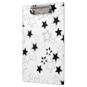 Cute Black & White Stars Clipboard Klemmbrett (Links)