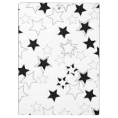Cute Black & White Stars Clipboard Klemmbrett (Rückseite)