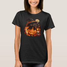 Cute Black Witch Cat on Pumpkin