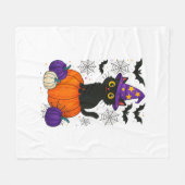Cute Black Witch Cat Pumpkin Halloween Costume Fal Fleecedecke (Vorderseite (Horizontal))