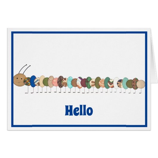 Cute Blank Notecard-Caterpillar #1-Personalize It! (Vorderseite (Horizontal))