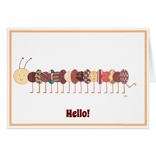 Cute Blank Notecard-Caterpillar #2-Personalize It! (Vorderseite (Horizontal))