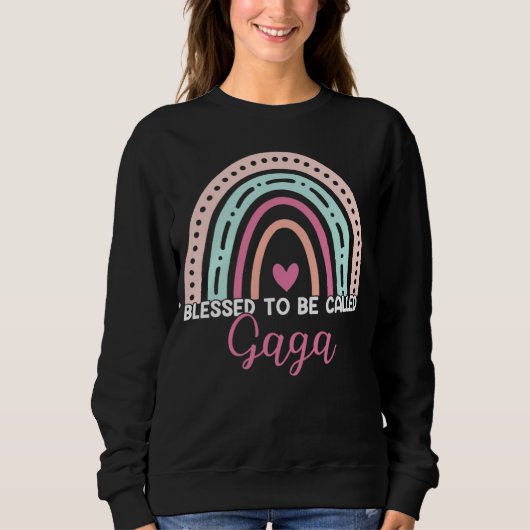 Cute Blessed To Be Called Gaga Rainbow Mom Grandma Sweatshirt (Vorderseite)