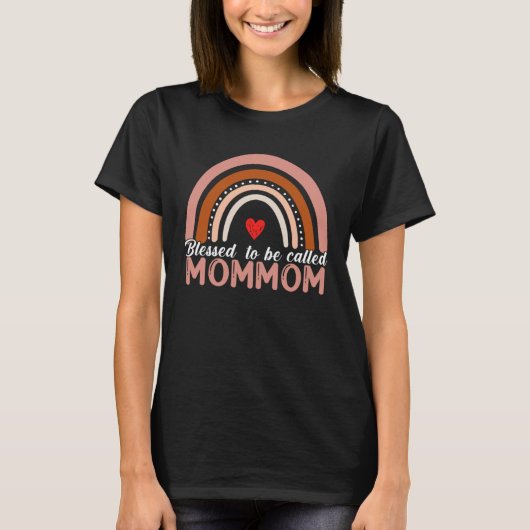 Cute Blessed To Be Called Mommom Rainbow Women Mot T-Shirt (Vorderseite)