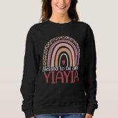 Cute Blessed To Be Called Yiayia Rainbow Leopard M Sweatshirt (Vorderseite)