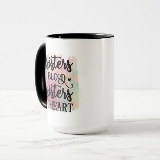 Cute blood Sister word art add monogram Tasse (Vorderseite Links)