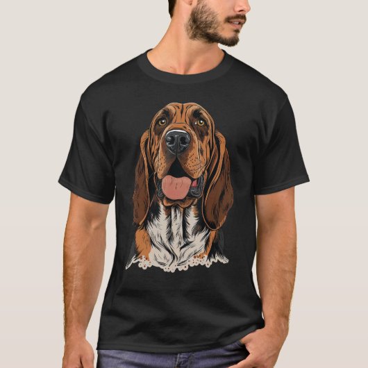 Cute Bloodhound Dog on Bloodhound 1 T-Shirt (Vorderseite)