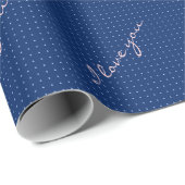 Cute Blue And Pink Valentine Day Love Geschenkpapier (Rolleneckpunkt)