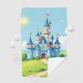 Cute blue and white castle golfhandtuch (Insitu)