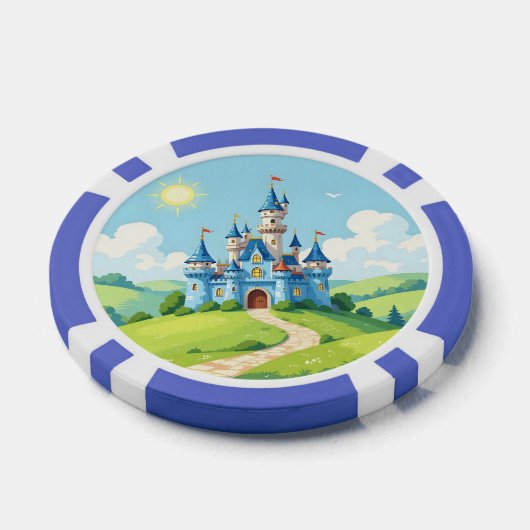 Cute blue and white castle pokerchips (Einzeln)