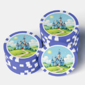 Cute blue and white castle pokerchips (Stapel)