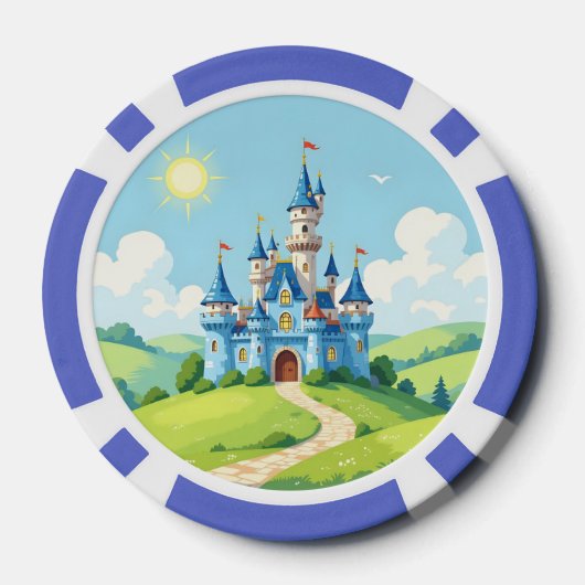 Cute blue and white castle pokerchips (Rückseite)