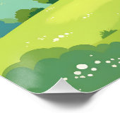 Cute blue and white castle poster (Ecke)