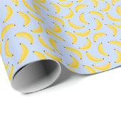 Cute Blue And Yellow Banana Fruit Pattern Geschenkpapier (Rolleneckpunkt)