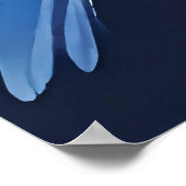 Cute blue bird illustration poster (Ecke)