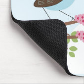 Cute Blue Bird in Blossom Tree Personalised Mousepad (Ecke)