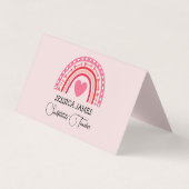 Cute Blue Boho Rainbow Substitute Teacher Visitenkarten (Vorderseite)