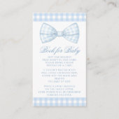 Cute blue bow Krawatte Gingham book for baby Boy D Begleitkarte (Vorderseite)