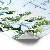 Cute Blue Bows Christmas Tree Food and Drinks Poster (Ecke)