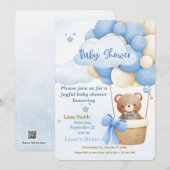 Cute Blue Boy Baby Shower Invitation Einladung (Vorne/Hinten)