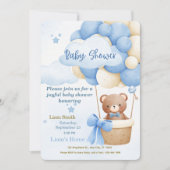 Cute Blue Boy Baby Shower Invitation Einladung (Vorderseite)