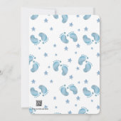 Cute Blue Boy Baby Shower Invitation Einladung (Rückseite)