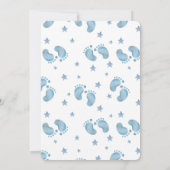 Cute Blue Boy Baby Shower Invitation Einladung (Rückseite)