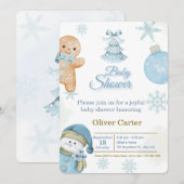 Cute Blue Boy Baby Shower Invitation Einladung (Vorne/Hinten)
