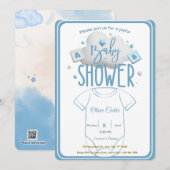 Cute Blue Boy Baby Shower Invitation Einladung (Vorne/Hinten)