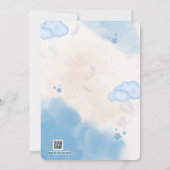 Cute Blue Boy Baby Shower Invitation Einladung (Rückseite)