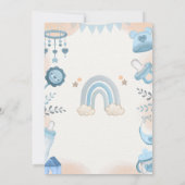 Cute Blue Boy Baby Shower Invitation Einladung (Rückseite)