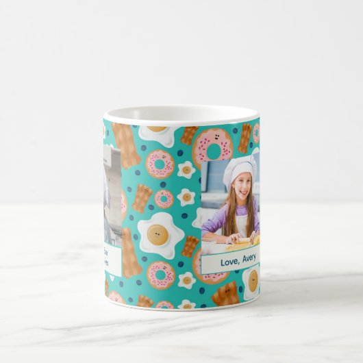 Cute Blue Breakfast Customizable Pastel Kaffeetasse (Mittel)
