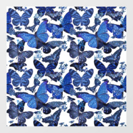 cute blue butterflies with glitter fensteraufkleber