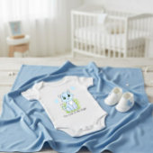 Cute blue cat baby strampler