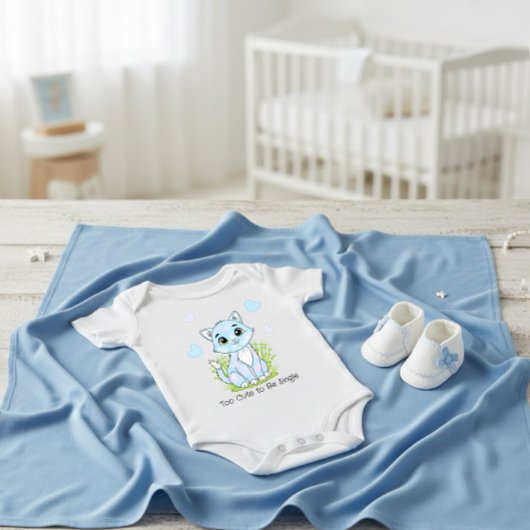 Cute blue cat baby strampler