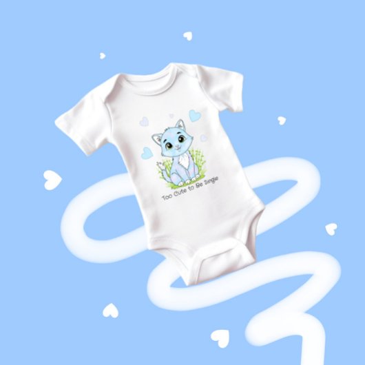 Cute blue cat baby strampler