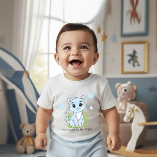 Cute blue cat baby strampler