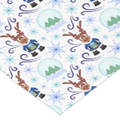 Cute Blue Christmas Reindeer Kurzer Tischläufer (Ecke)
